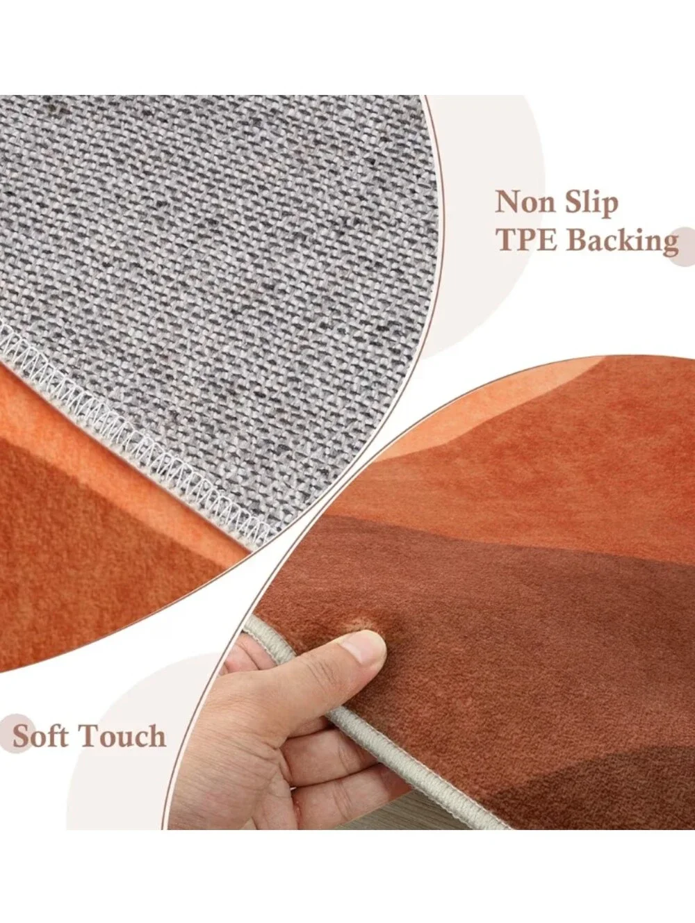 Sungea NWT 4' Round Desert Sun Non-Slip Machine Washable Area Rug Earthtones